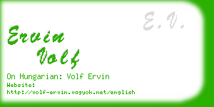 ervin volf business card